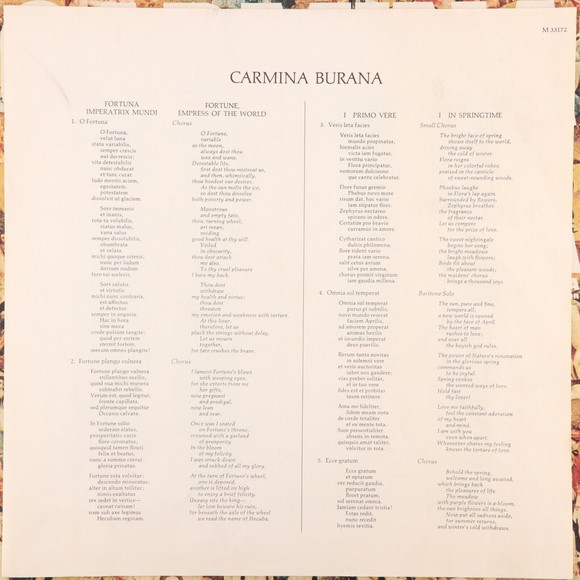 Carl Orff: Michael Tilson Thomas, Cleveland Orchestra Carmina Burana LP Record - Picture 5 of 12